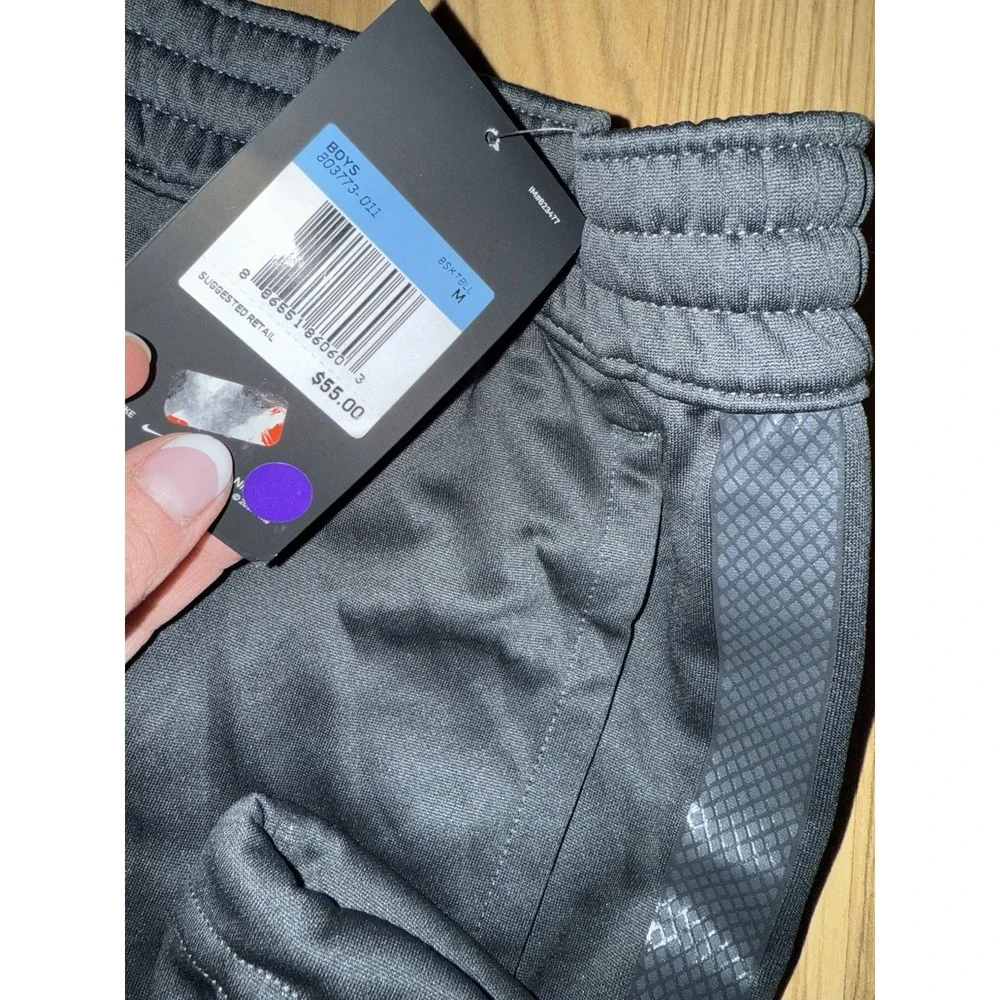 Nike‎ NEW Y2K Therma Elite Stripe Basketball Pants Youth Boys M Dark Gray